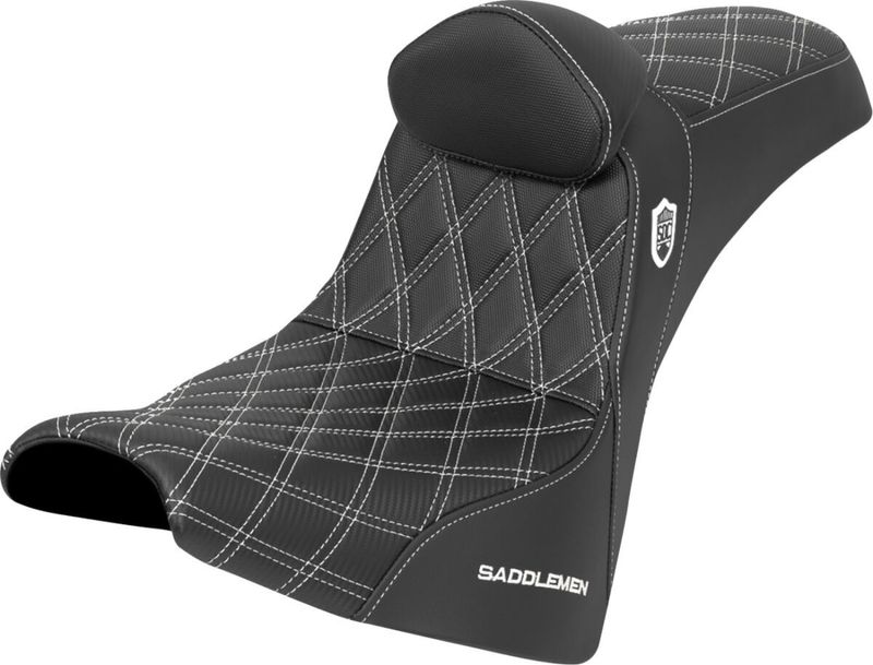 Sadel handtag Saddlemen SDC Series Performance Softail 18-upp vit