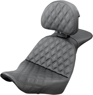 Sadel Saddlemen Explorer Lattice med ryggstöd svart Softail 18-upp 818-29-030LS
