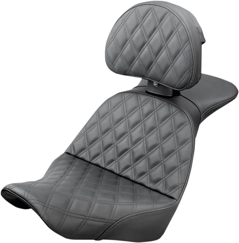 Sadel Saddlemen Explorer Lattice med ryggstöd svart Softail 18-upp 818-29-030LS