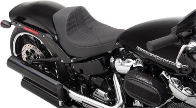 Solosadel fäste Drag Specialties EZ-ON silver vinyl Softail 18-23