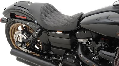 Solosadel Drag Specialties 3/4 diamond svart dubbel Dyna 06-17, Softail 00-17