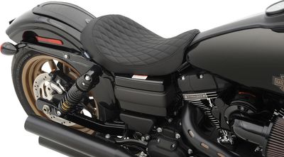 Solosadel Drag Specialties diamond svart dubbel Dyna 06-17, Softail 00-17