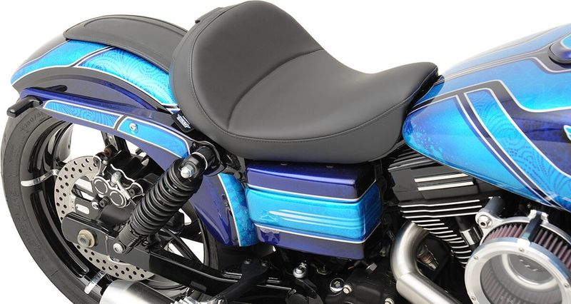 Solosadel Drag Specialties EZ Glide II svart dubbel diamond Dyna 06-17, Softail 00-17