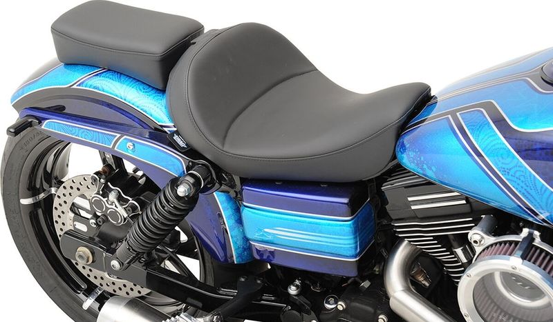 Solosadel Drag Specialties EZ Glide II svart dubbel diamond Dyna 06-17, Softail 00-17