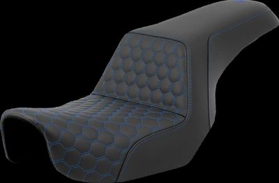 Sadel Saddlemen Honeycomb Step-Up Dyna 06-17 blå