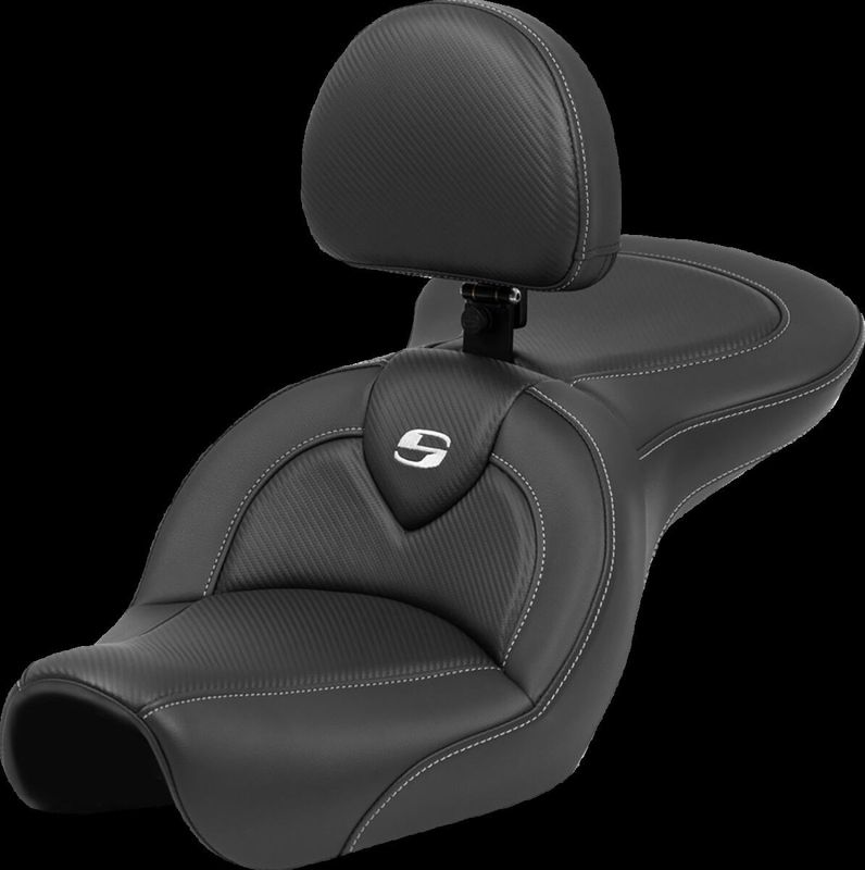 Sadel Saddlemen Roadsofa kolfiber med ryggstöd Dyna 04-05