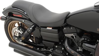 Sadel Drag Specialties Predator vinyl svart slät Dyna 06-17, Softail 00-17