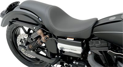 Sadel Drag Specialties Predator vinyl svart slät Dyna 06-17, Softail 00-17