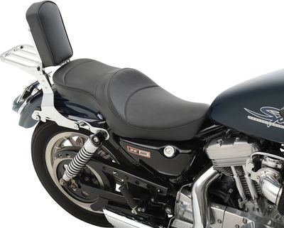 Sadel Drag Specialties Low-Profile 2 dubbel vinyl svart Sportster 82-03