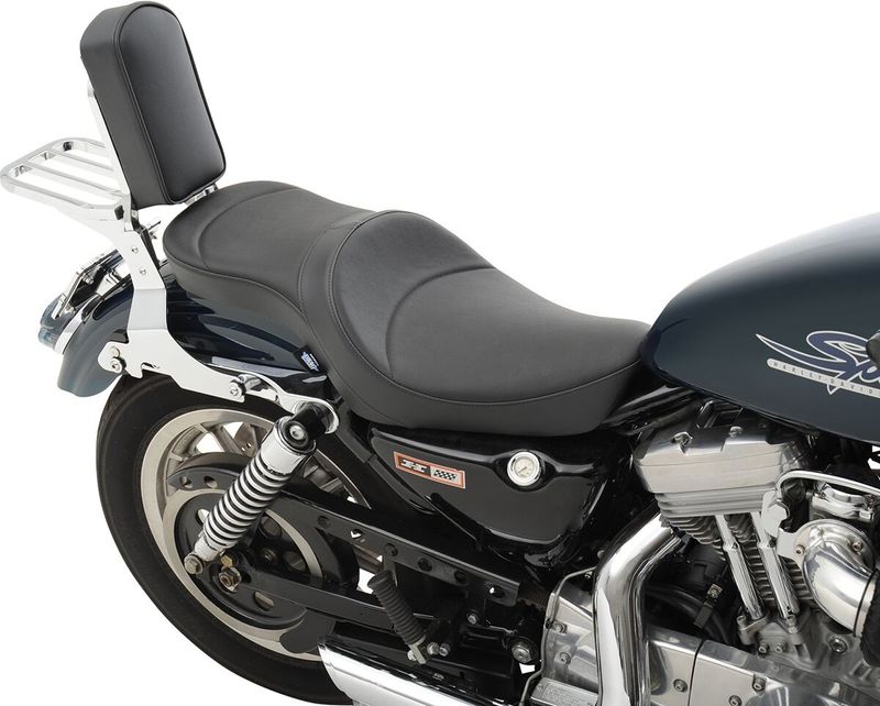 Sadel Drag Specialties Low-Profile 2 dubbel vinyl svart Sportster 82-03