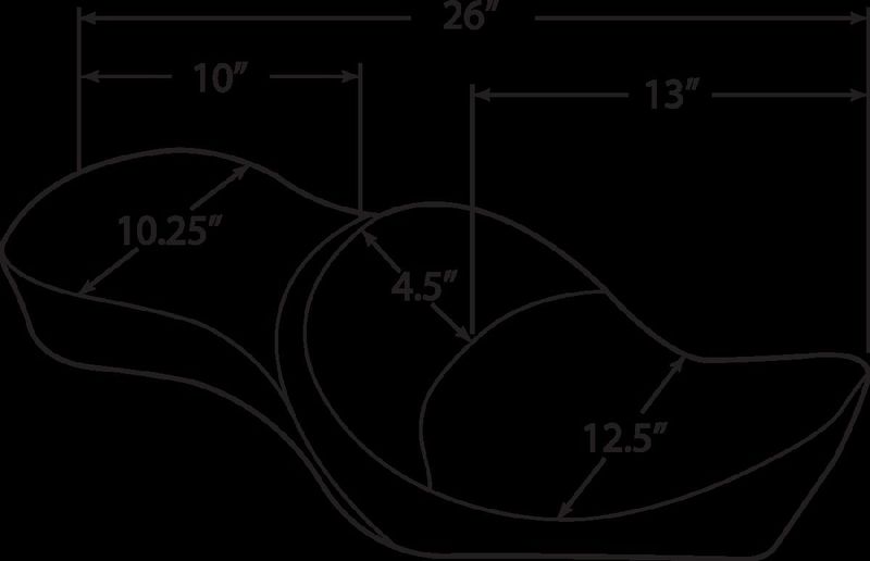 Sadel Drag Specialties Low-Profile 2 dubbel vinyl svart Sportster 82-03