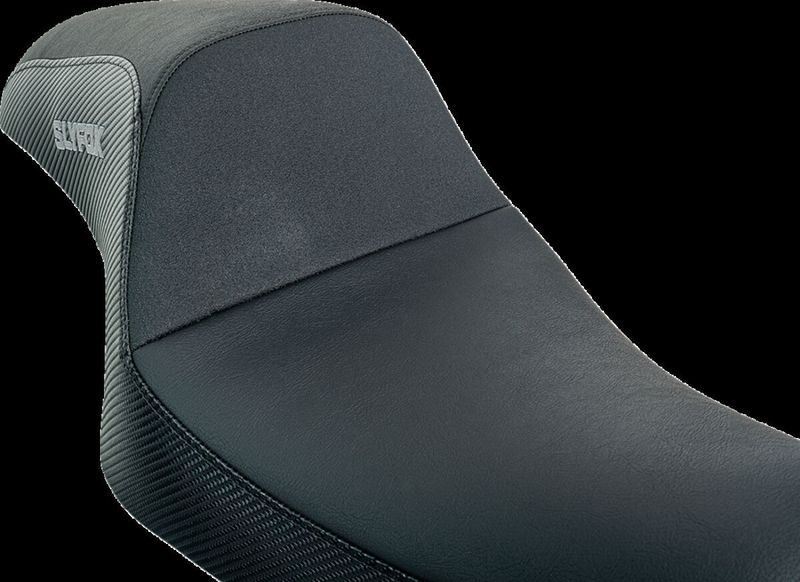 Sadel Slyfox Drifter vinyl slät Sportster 04-22 svart/grå