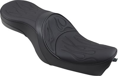 Touringsadel Drag Specialties Low-Profile vinyl svart flame Sportster 04-22