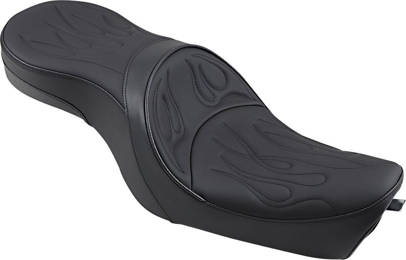 Touringsadel Drag Specialties Low-Profile vinyl svart flame Sportster 04-22