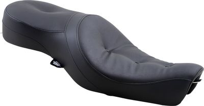 Touringsadel Drag Specialties Low-Profile Pillow bred vinyl svart Sportster 04-22