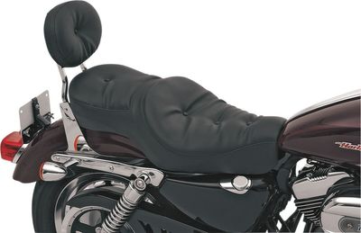 Touringsadel Drag Specialties Low-Profile Pillow bred vinyl svart Sportster 04-22