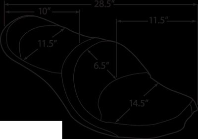 Sadel Drag Specialties 2 dubbel vinyl svart slät H-D 58-84