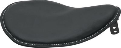 Solosadel fjäder Drag Specialties Low-Profile läder vit 0806-0028