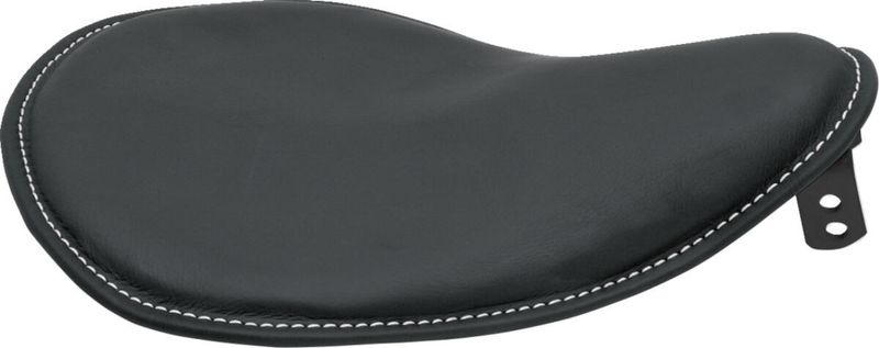 Solosadel fjäder Drag Specialties Low-Profile läder vit 0806-0028