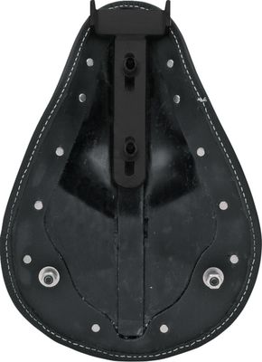 Solosadel fjäder Drag Specialties Low-Profile läder vit 0806-0028