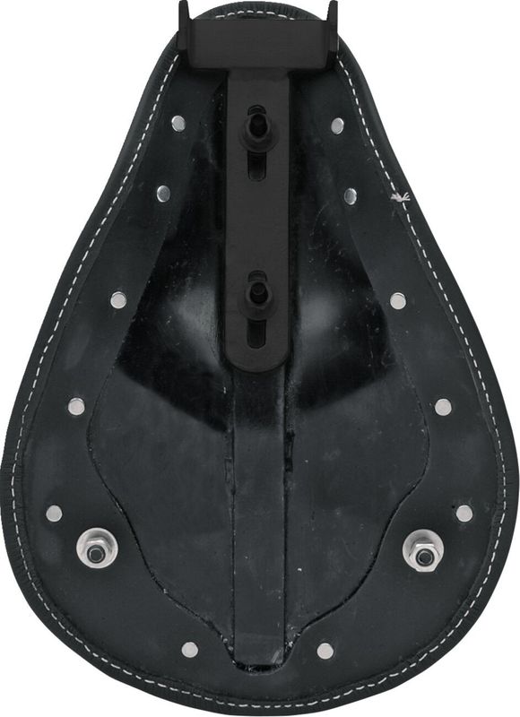 Solosadel fjäder Drag Specialties Low-Profile läder vit 0806-0028