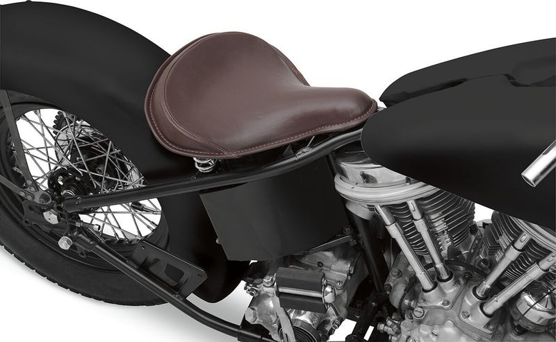 Sadel Drag Specialties fjädrad solo stor läder brun