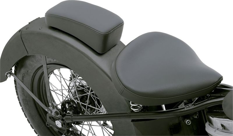 Solosadel bak Drag Specialties Pillion läder svart slät