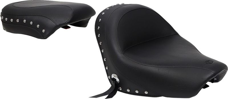 Sadel Mustang Wide Touring 2-up endelad nitar med conchos Honda VT750 Aero
