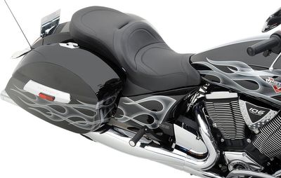 Touringsadel Drag Specialties Low-Profile läder svart Victory 10-15