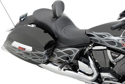 Touringsadel Drag Specialties Low-Profile läder svart Victory 10-15