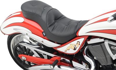 Touringsadel Drag Specialties Ez Glide II Low-Profile läder vinyl svart dubbel 0810-1577