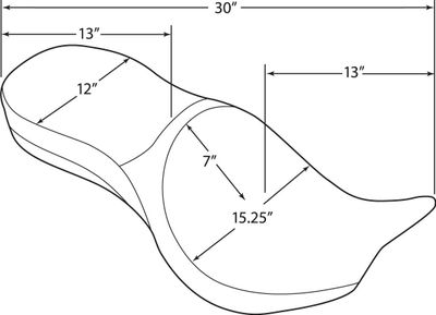 Touringsadel Drag Specialties Ez Glide II Low-Profile läder vinyl svart dubbel 0810-1605