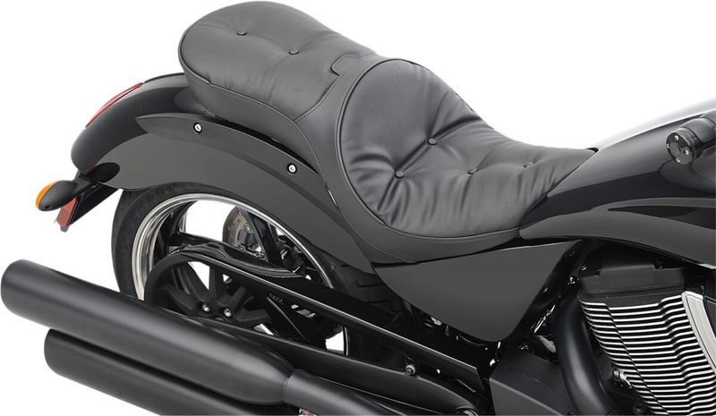 Touringsadel Drag Specialties Ez Glide II Low-Profile läder vinyl svart dubbel 0810-1607