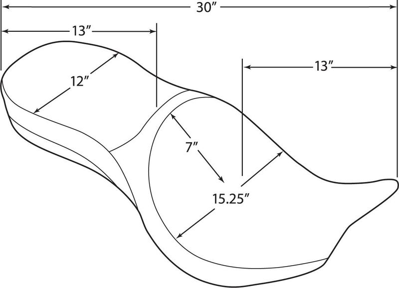 Touringsadel Drag Specialties Ez Glide II Low-Profile läder vinyl svart dubbel 0810-1607