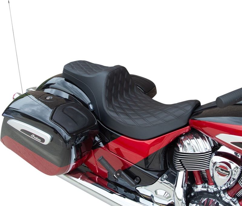 Sadel Drag Specialties Predator III Prediii Ddia svart dubbel Indian 14-upp