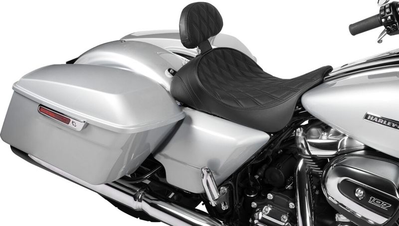 Ryggstöd Drag Specialties EZ Glide II vinyl dubbel diamond svart