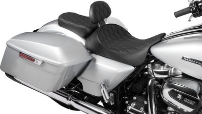Ryggstöd Drag Specialties EZ Glide II vinyl dubbel diamond svart