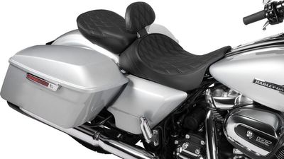 Ryggstöd Drag Specialties EZ Glide II vinyl dubbel diamond svart