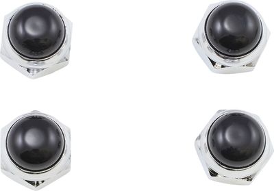 Muttrar Eastern Motorcycle Parts Cadium svart krom H-D 57-85 (4-pack)