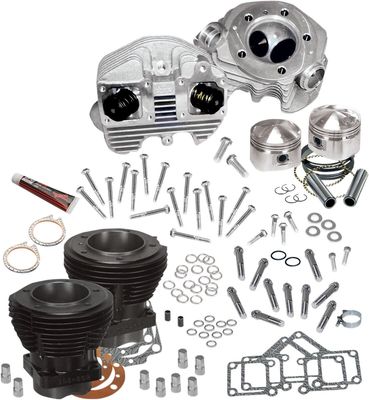 Toppsats S&S 74" Shovelhead svart 66-78