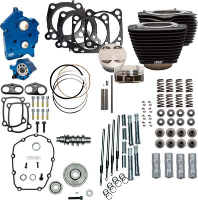 Trimsats S&S Highlight STROKEM8 128" svart H-D 17-upp