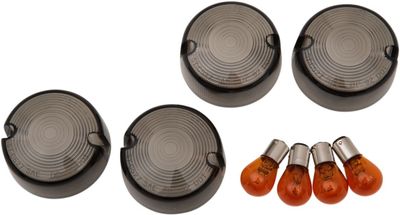 Glas blinkers Drag Specialties kupade röktonade med lampor H-D 86-01
