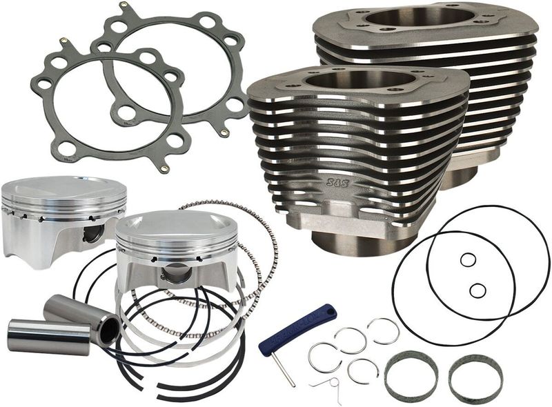 Cylindersats S&S 3.937 4.937 svart H-D 99-06