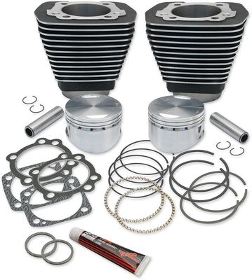 Big bore-sats S&S 96" svart H-D 84-00