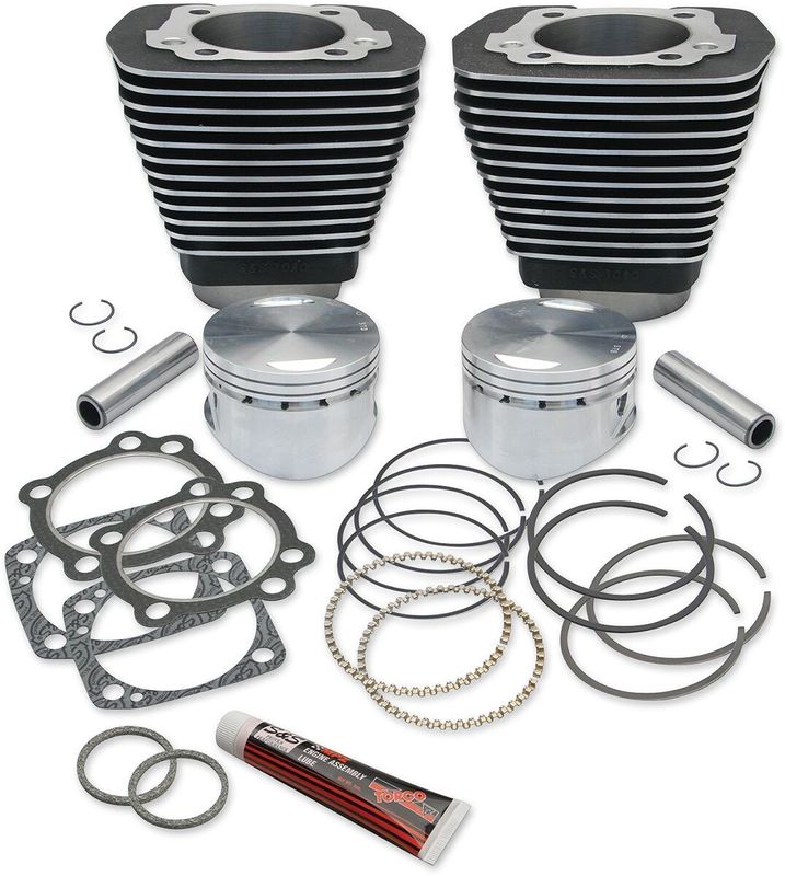 Big bore-sats S&S 96" svart H-D 84-00
