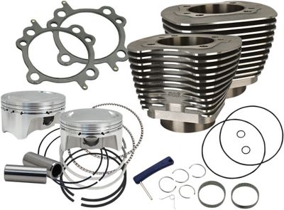 Cylindersats S&S Bolt-In Sidewinder 4" svart H-D 07-17