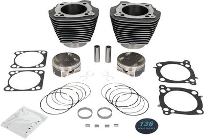 Big bore-sats S&S Cylindrkit 136" H-D 17-23
