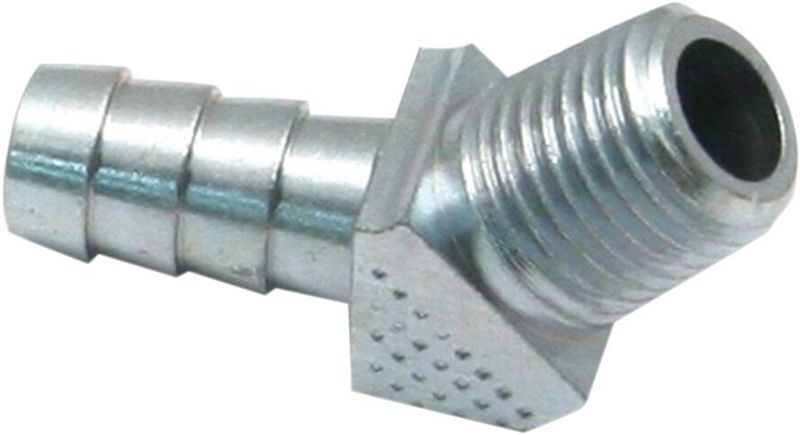Nippel oljeslang 45° S&S 1/4" NPT till 3/8" krom Softail 87-90