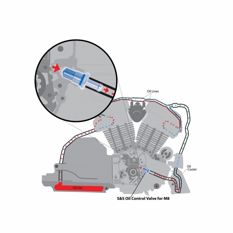 Oljestyrventil S&S M8 oljekyld Softail 18-26