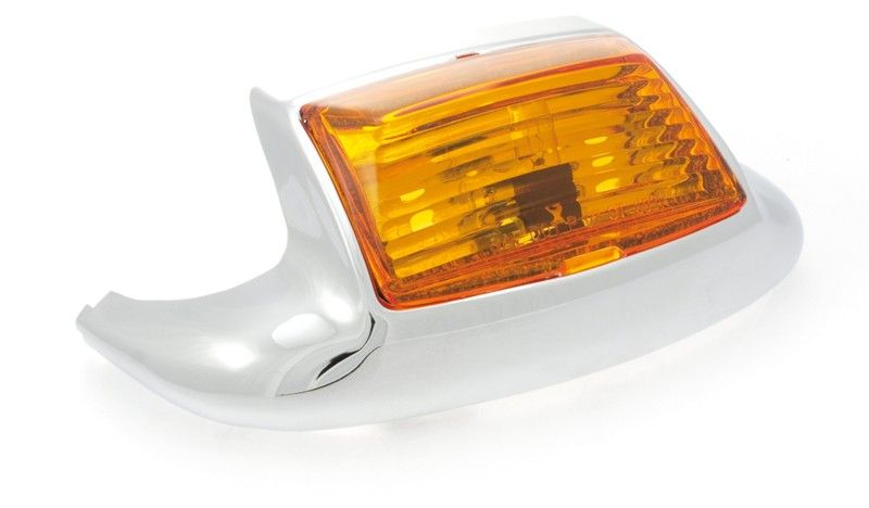 Skärmlampa fram Drag Specialties orange glas krom FLT 00-13